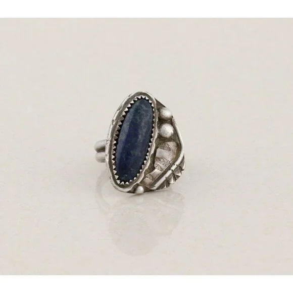 Sterling Silver Lapis Lazuli Ring Size 6 1/2 - Picture 7 of 8